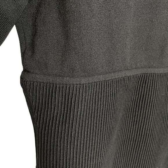 Babaton Black Ribbed Scoop Neck Long Sleeve Crop Top, L - Picture 5 of 8